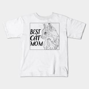 Best cat mom tee design birthday gift graphic Kids T-Shirt